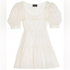Danielle Bernstein for Macy’s White Puff Sleeve Dress